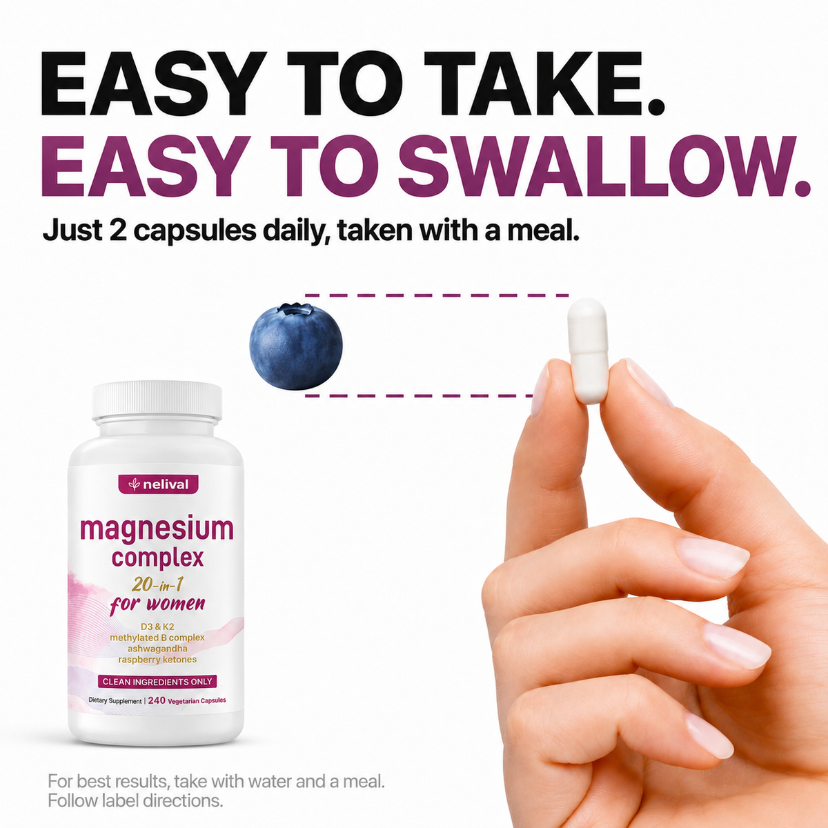 Two capsules daily with a meal