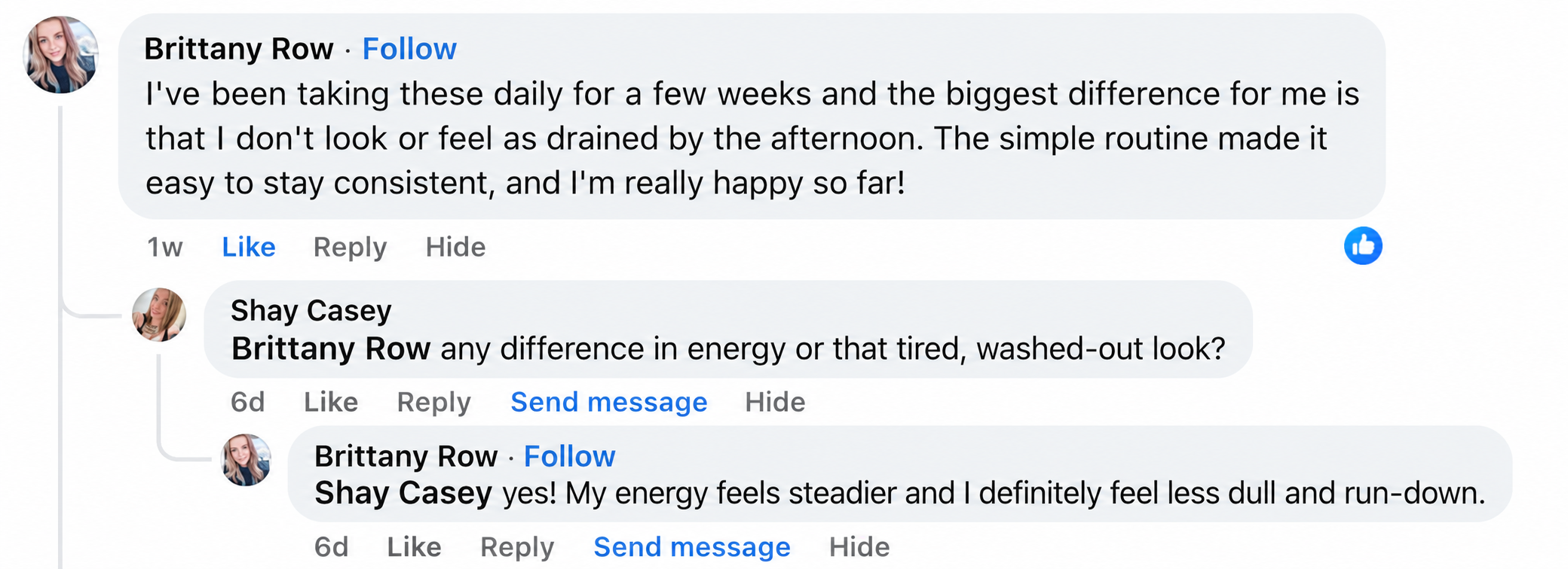Brittany Row community conversation screenshot