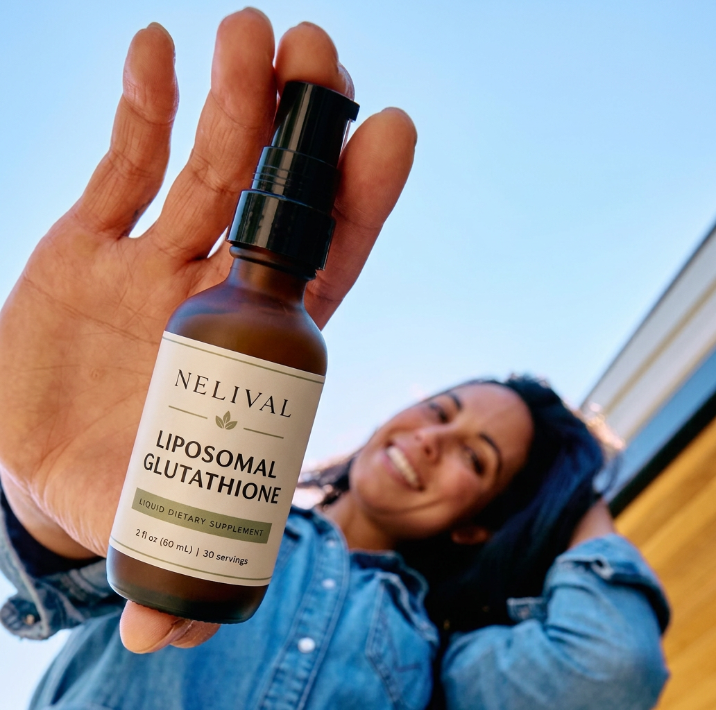 Nelival liposomal glutathione spray bottle
