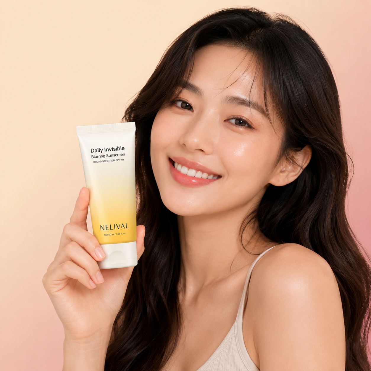 Nelival sunscreen applied as a smooth daily SPF primer
